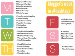 Hashtags for Every Day of the Week