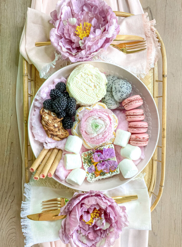 Table Setting Idea - Pink Peony Dessert Table Decor