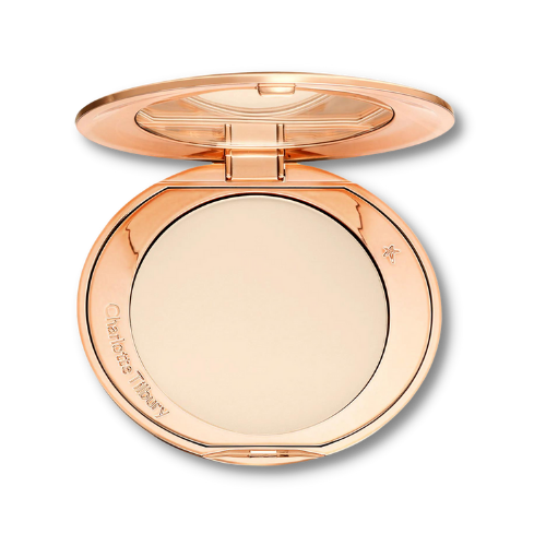 Charlotte Tilbury Powder comes in a cute gold package and helps to camouflage the oily T-zone.